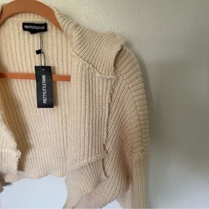 PrettyLittleThing Cream Cable Knit Shrug